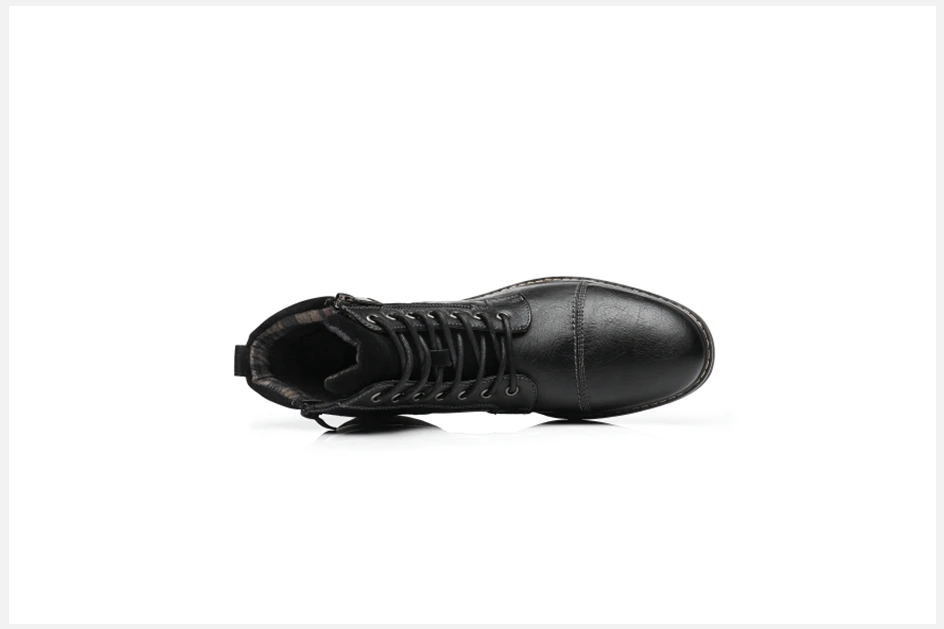 BHKH Men's Boots Winter Fashion Botines Zip Lace-Up Ankle Boots Vintage Business Dress Shoes Leather Casual Shoes for Men