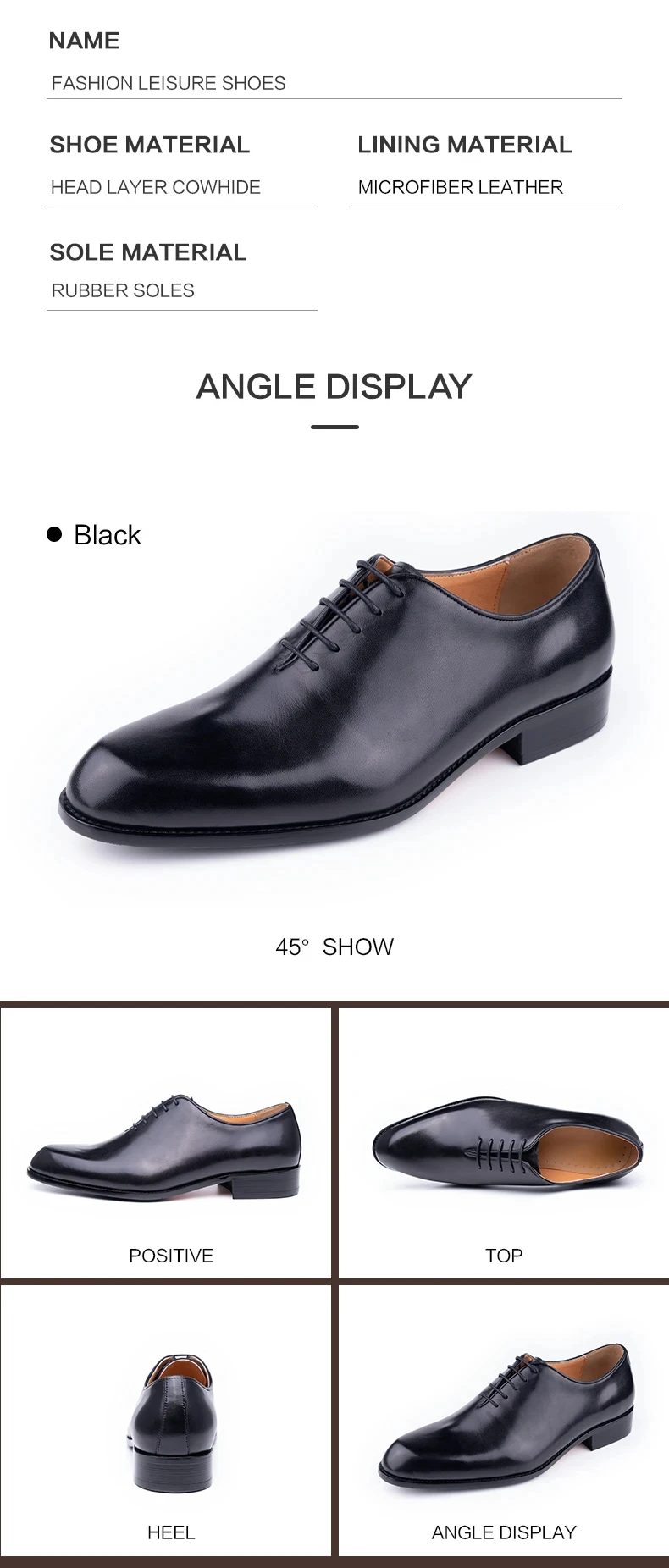 Successful Men's Leather Shoes High Quality Handmade Oxford Casual Business Office Work Shoes For Gentalman Lace Up Comfortable