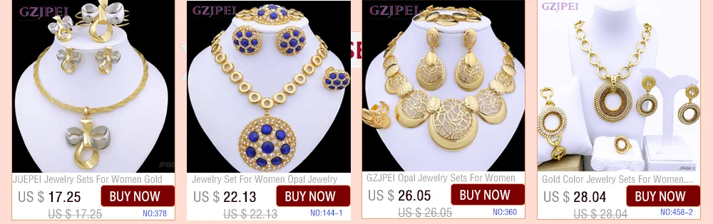 Dubai Nigeria Jewelry Sets For Women Luxury Design Five Petals Flower Pendant Necklace Earring Bracelet And Ring