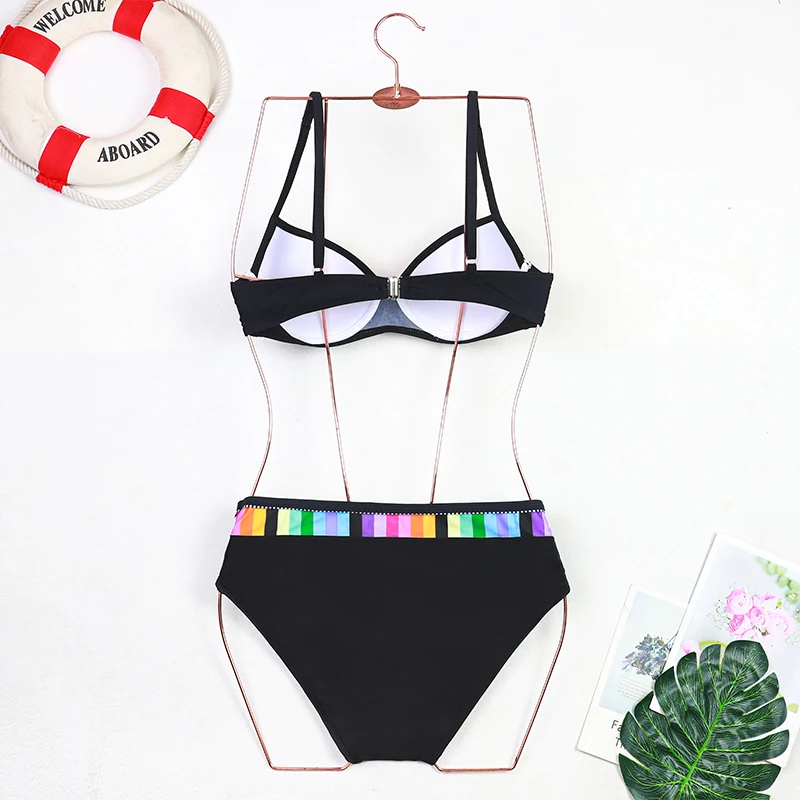 2024 New Women Swimsuit Sexy Women High Waist Bikini Swimwear Female Two Piece Beachwear Printed Bikinis Set Bathing Suit