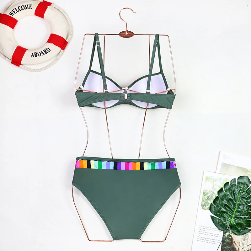 2024 New Women Swimsuit Sexy Women High Waist Bikini Swimwear Female Two Piece Beachwear Printed Bikinis Set Bathing Suit