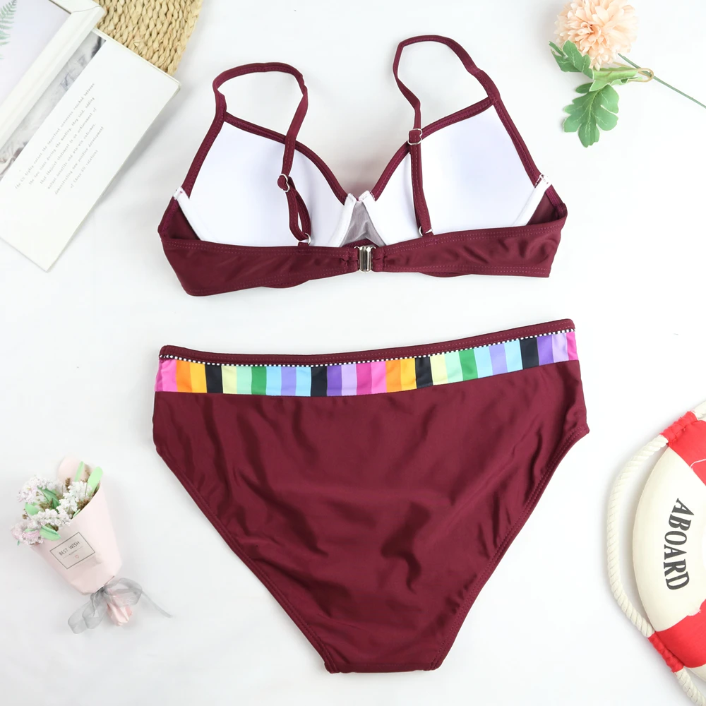 2024 New Women Swimsuit Sexy Women High Waist Bikini Swimwear Female Two Piece Beachwear Printed Bikinis Set Bathing Suit