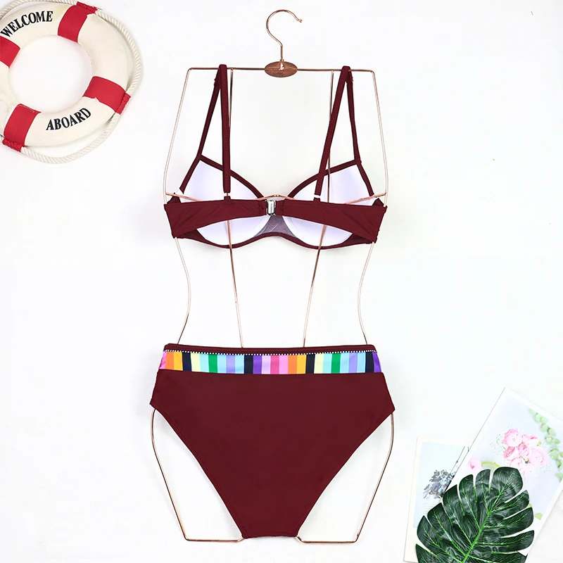 2024 New Women Swimsuit Sexy Women High Waist Bikini Swimwear Female Two Piece Beachwear Printed Bikinis Set Bathing Suit