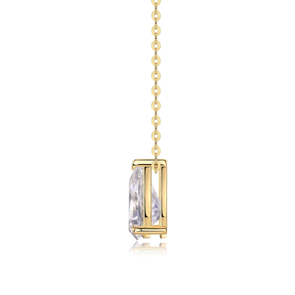 EWYA Pear Cut 1/1.5/3/4/5CT D Color Moissanite Pendant Necklace for Women Men 925 Silver Waterdrop Solitaire Diamond Neck Chain