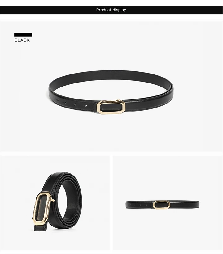 BEAUTODAY Casual Belts Women Genuine Cow Leather Metal Square Buckle Luxury Waistband Female Accessories Handmade 91112