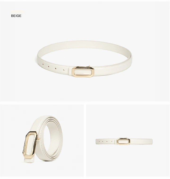 BEAUTODAY Casual Belts Women Genuine Cow Leather Metal Square Buckle Luxury Waistband Female Accessories Handmade 91112