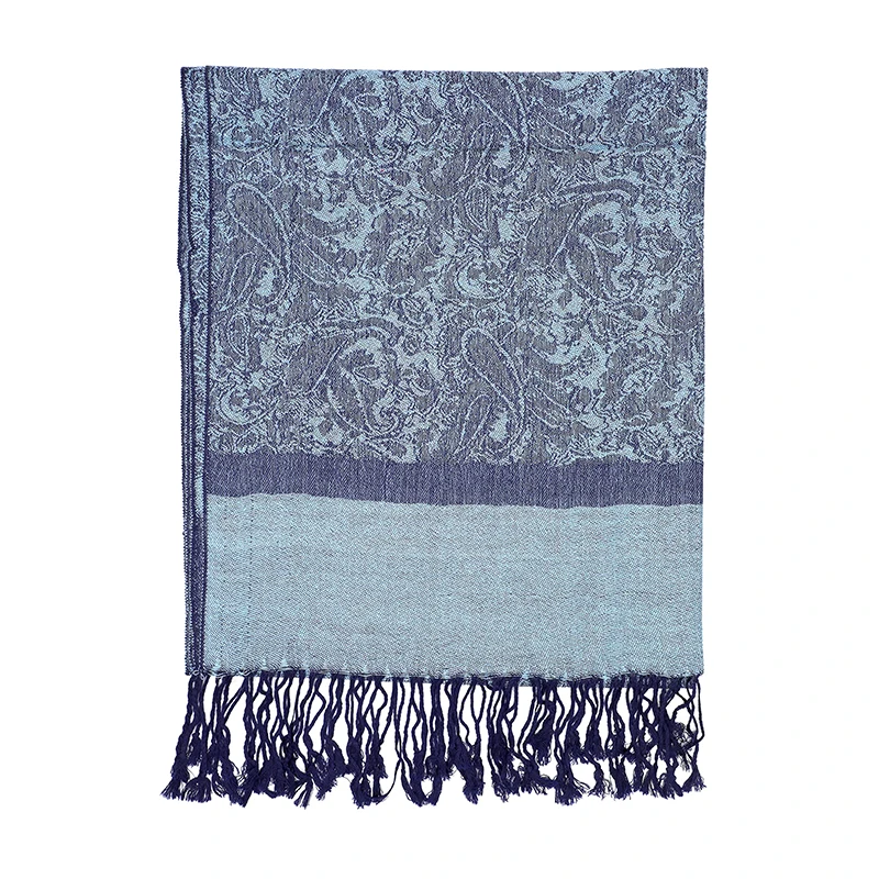 [T003] 1pc Bohemian Fashion Paisley Jacquard Pashmina Scarf Tassel Ladies Hijab Shawl Wrap Winter Suitable For Daily Wear