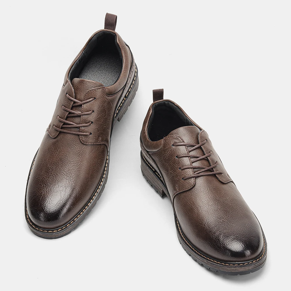Men Casual Shoes Fashion Brand Comfortable 2025 Leather Shoes#KD826