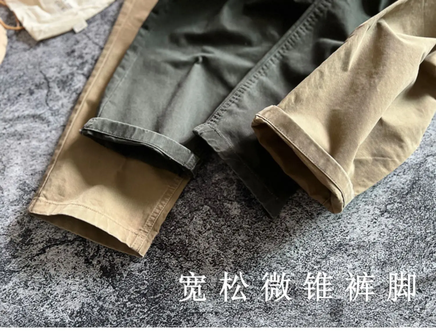 Amekaji Heavyweight Pure Cotton Twill Reinforced Work Pants Loose Tapered Straight-leg Basic Solid Color Casual Trousers for Men