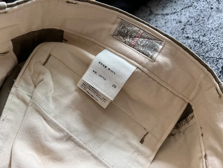 Amekaji Heavyweight Pure Cotton Twill Reinforced Work Pants Loose Tapered Straight-leg Basic Solid Color Casual Trousers for Men