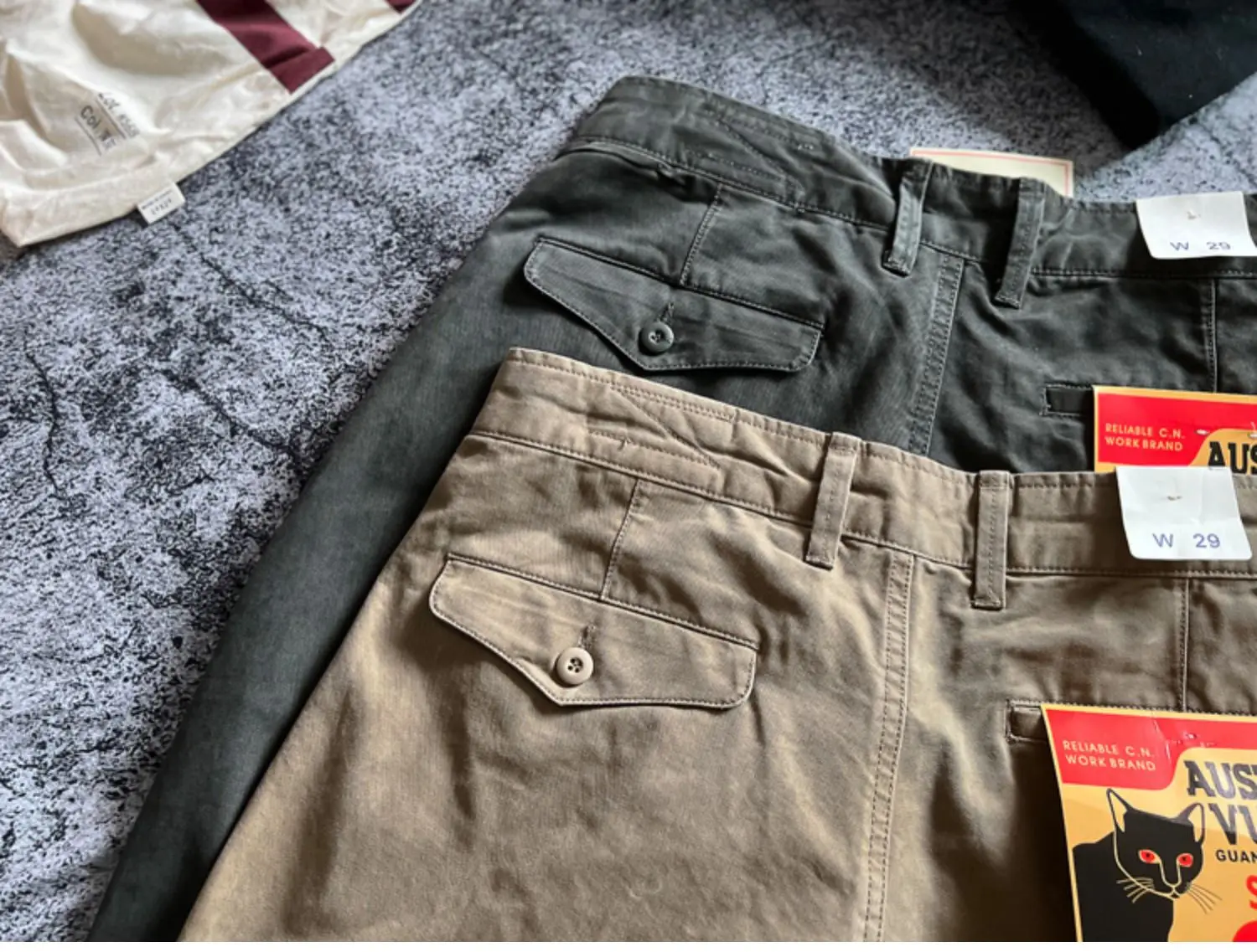 Amekaji Heavyweight Pure Cotton Twill Reinforced Work Pants Loose Tapered Straight-leg Basic Solid Color Casual Trousers for Men