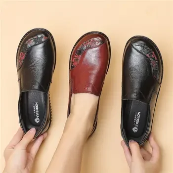 New Lug Sole Ballet Flats Women's Genuine Leather Shoes Size 42 Woman Anti Skid Loafers Brand Luxury Handmade Vintage Moccasins