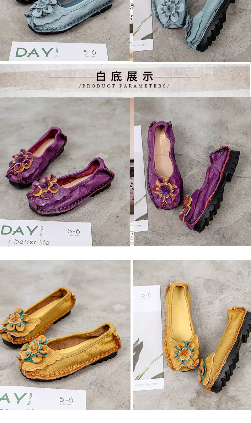 New Lug Sole Ballet Flats Women's Genuine Leather Shoes Size 42 Woman Anti Skid Loafers Brand Luxury Handmade Vintage Moccasins