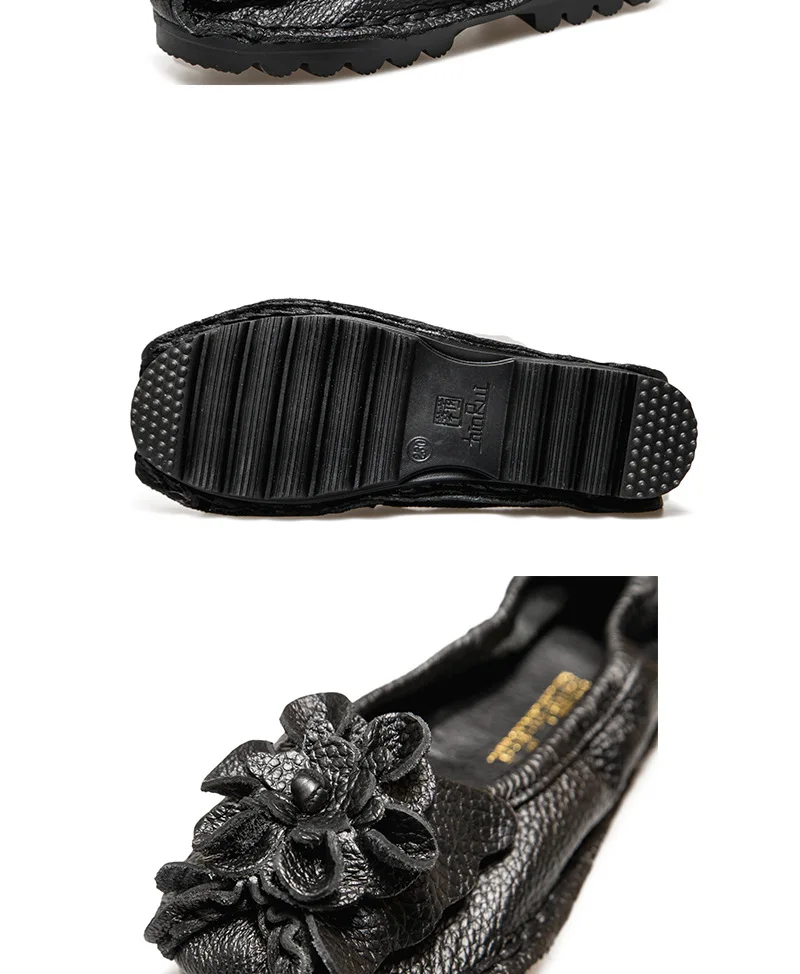 New Lug Sole Ballet Flats Women's Genuine Leather Shoes Size 42 Woman Anti Skid Loafers Brand Luxury Handmade Vintage Moccasins