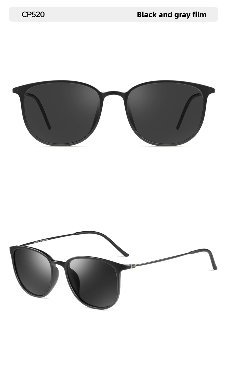 CAPONI Oval Men's Sunglasses Photochromic Polarized Sun Glasses For Men Protect UV Ray Super Light Small Size Eye Glasses BS520