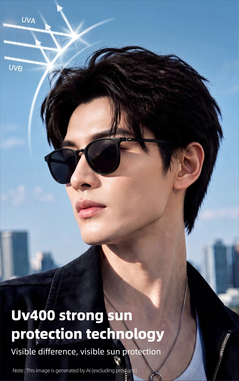 CAPONI Oval Men's Sunglasses Photochromic Polarized Sun Glasses For Men Protect UV Ray Super Light Small Size Eye Glasses BS520