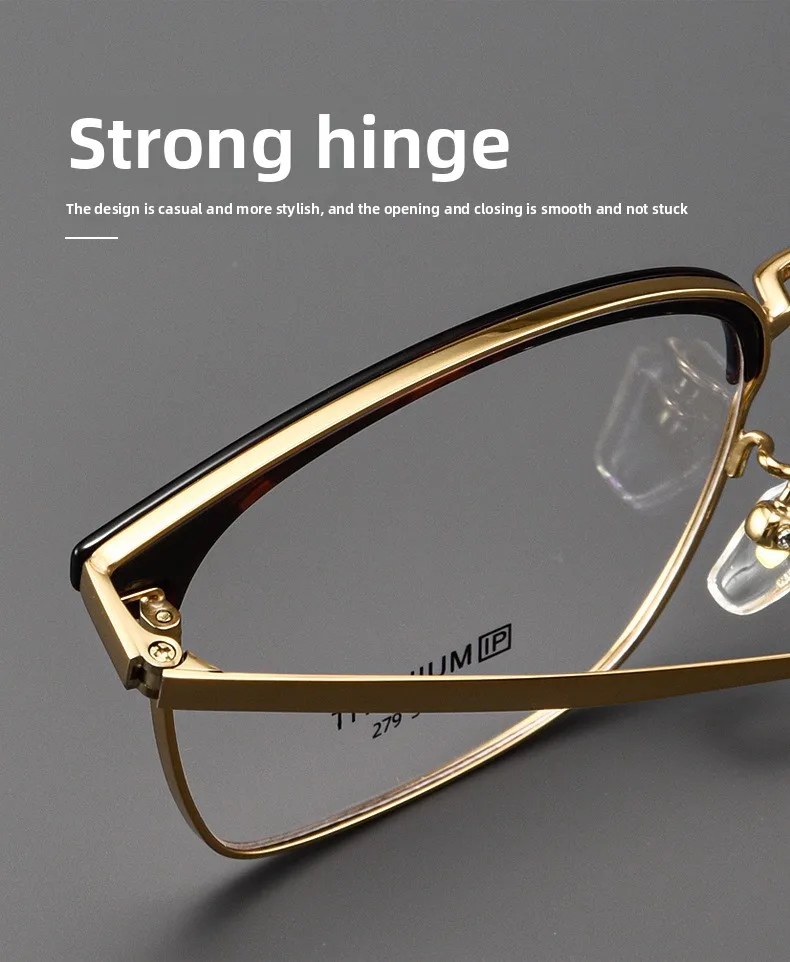 CLLOIO Ultralight Vintage Titanium Reading Glasses Anti Blue Light Eyebrow Frame Myopia Glasses Progressive Prescription Eyewear