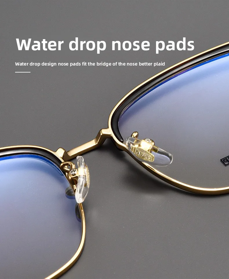 CLLOIO Ultralight Vintage Titanium Reading Glasses Anti Blue Light Eyebrow Frame Myopia Glasses Progressive Prescription Eyewear