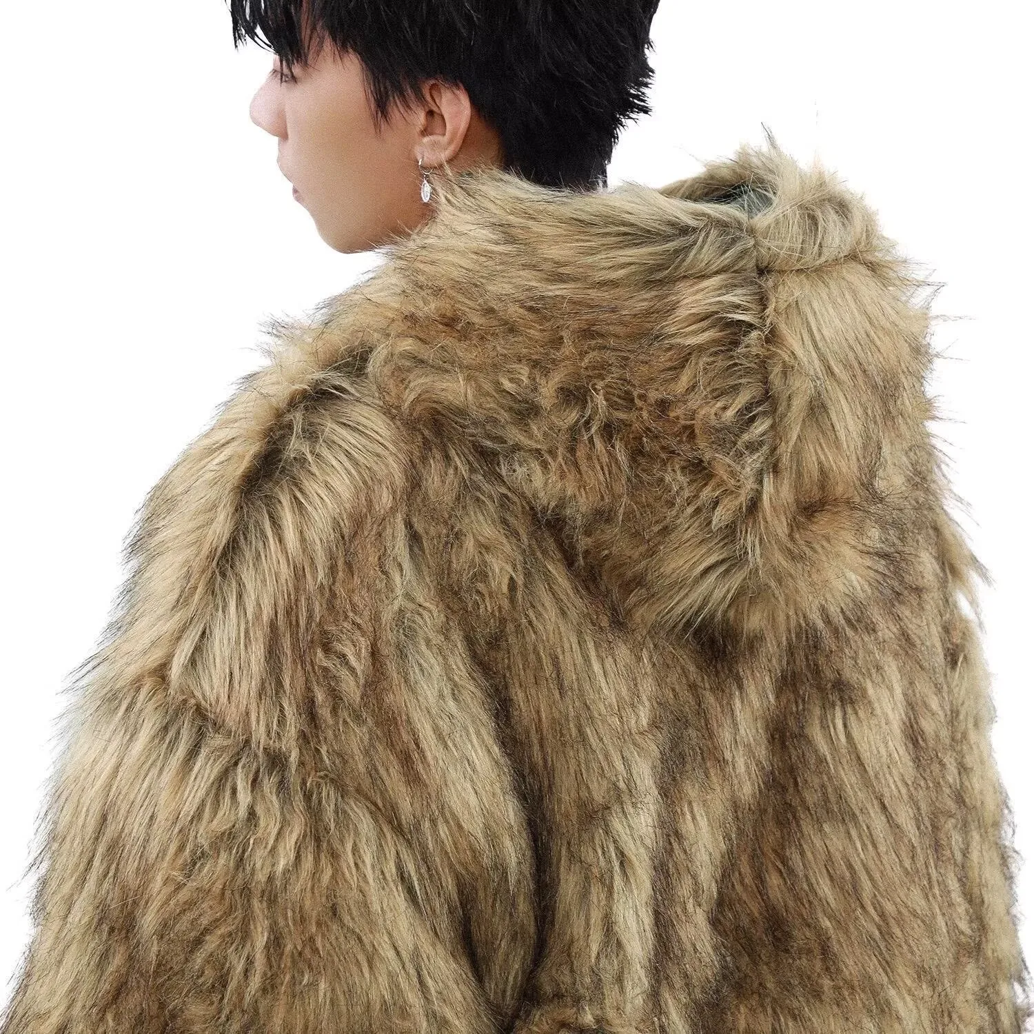 Winter New Fashion American Men's Solid Fur-lined Warm Outwear Casual Loose Daily Thicken Faux Leather Coats Male Clothes
