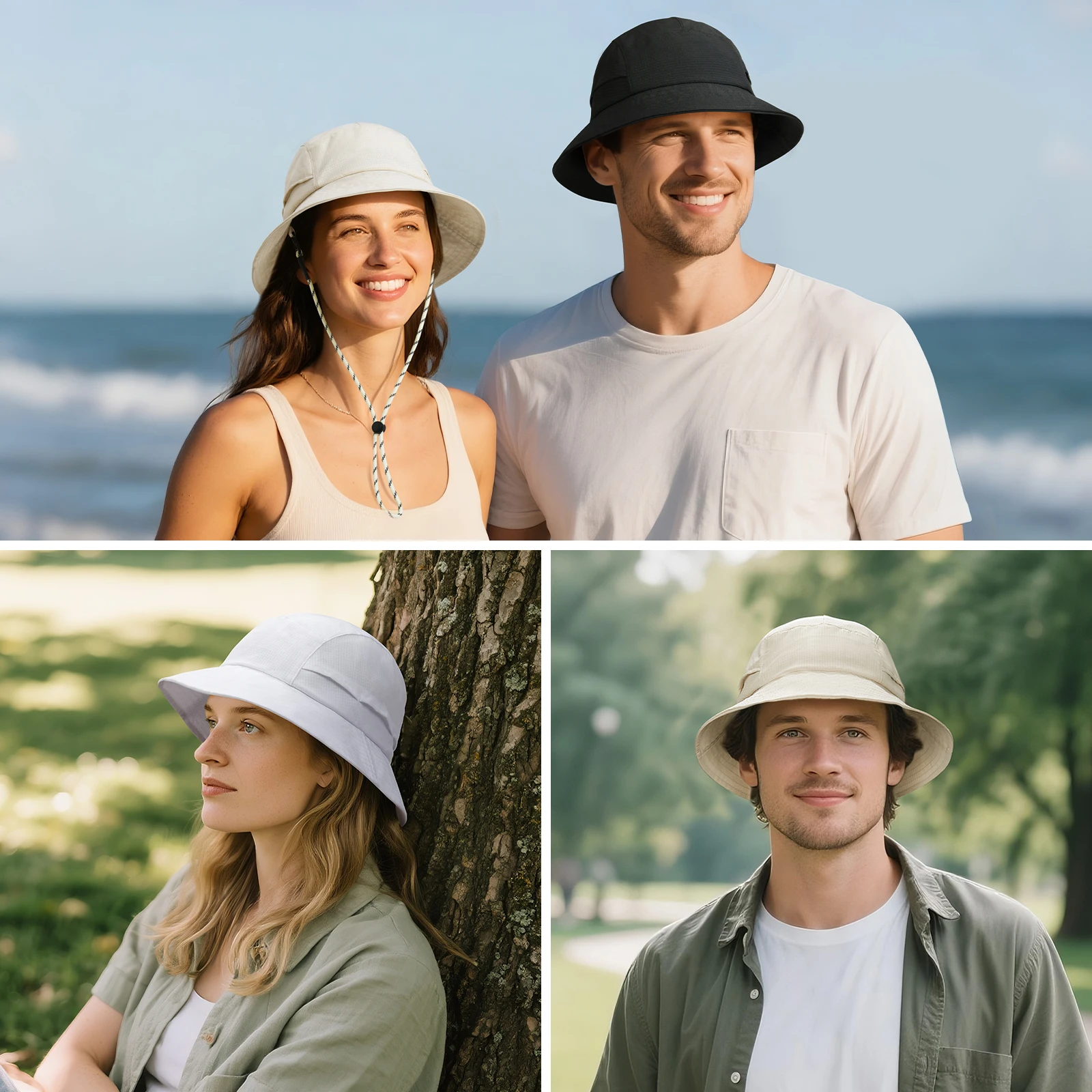 VOBOOM Women Unstructured Sun Protection Breathable Bucket Hat Lightweight Outdoor Cap Packable Spring Summer Beach Travel Hat