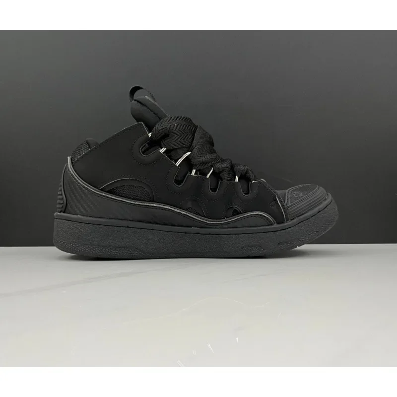 Men's and Women's Leather Splicing Lace Up Sports and Leisure Shoes, Retro Board Shoes, New Dad Shoes