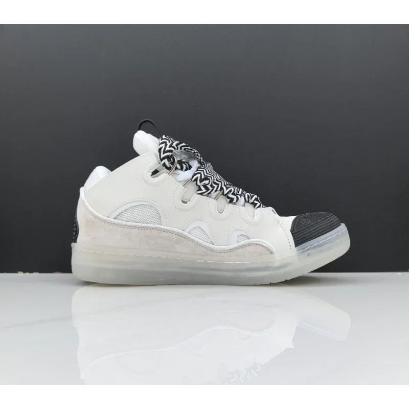 Men's and Women's Leather Splicing Lace Up Sports and Leisure Shoes, Retro Board Shoes, New Dad Shoes