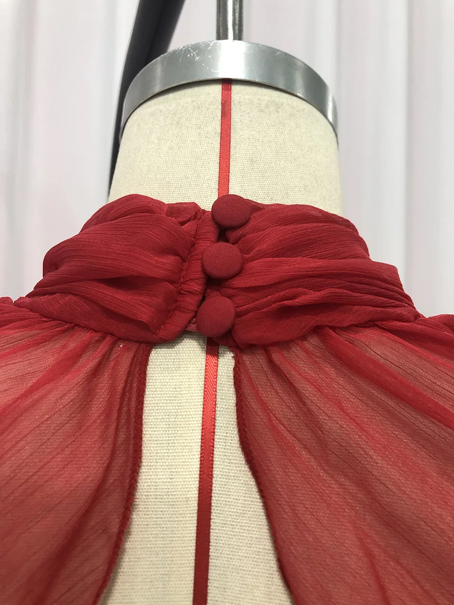 TWOTWINSTYLE Slimming Hollow Out Spliced Ribbons Temperament Dress for Women V Neck Sleeveless High Waist Dresses Female Fashion
