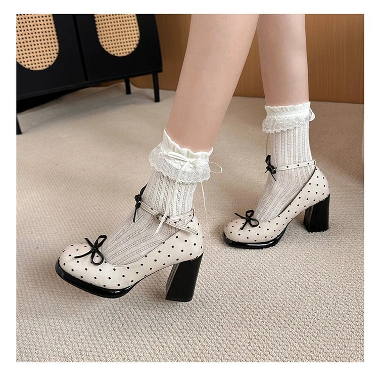 Platform Thick Heel Women Mary Jane Shoes Concise Ankle Strap Shoes 2026 Spring Women's Elegant Party Dress Leather Pumps