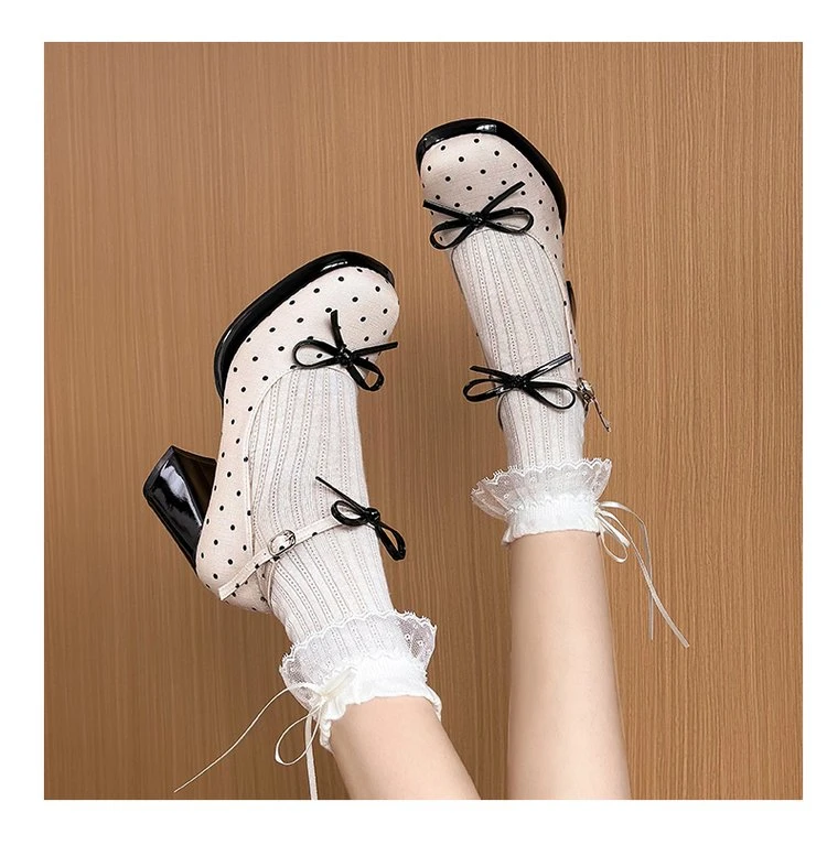 Platform Thick Heel Women Mary Jane Shoes Concise Ankle Strap Shoes 2026 Spring Women's Elegant Party Dress Leather Pumps