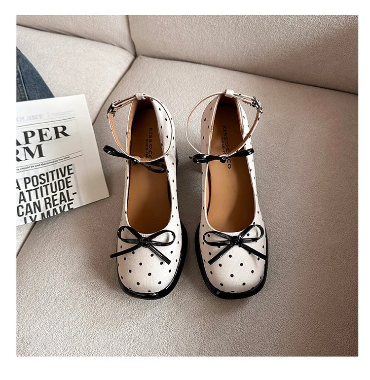 Platform Thick Heel Women Mary Jane Shoes Concise Ankle Strap Shoes 2026 Spring Women's Elegant Party Dress Leather Pumps