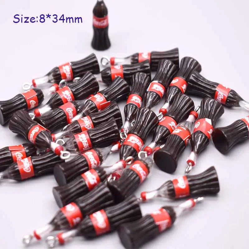 100Pcs Cute 3D Drink Bottle Resin Charms Pendant Handmade Accessories for Jewelry Making DIY Earrings Necklace Keychain Findings