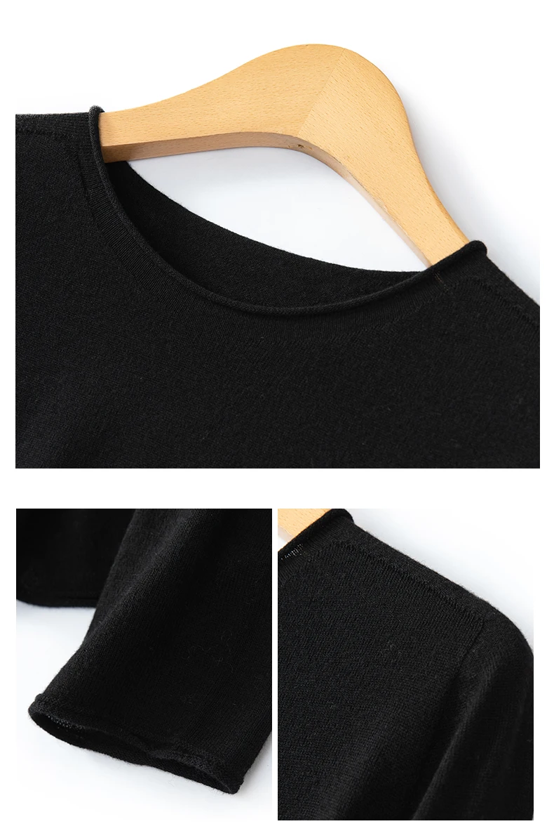 WinvyNee Women Worsted Wool Seamless Knit Crew Neck Plain Long Sleeve Spring Autumn Lightweight Skin-friendly Pullover A1757019A