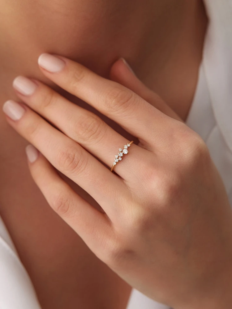 Lnngy 925 Sterling Silver Moissanite Ring Wedding Bands for Women Brilliant Lab Diamond Ring Bijoux Bague Fine Jewelry Gift