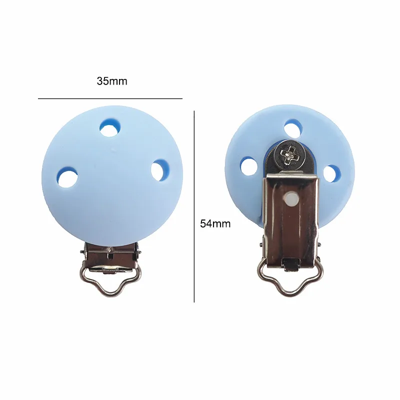 Chenkai 20PCS 35mm Silicone Round Clips Baby Pacifier Dummy Teether Soother Nursing Jewelry Toy Accessory Holder Teething Clips