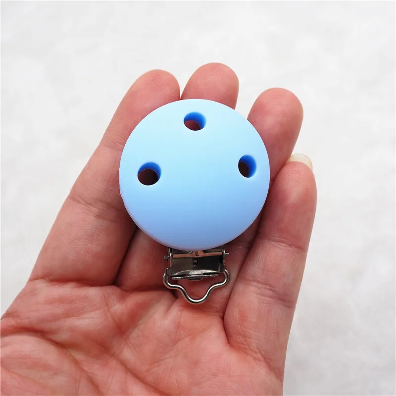 Chenkai 20PCS 35mm Silicone Round Clips Baby Pacifier Dummy Teether Soother Nursing Jewelry Toy Accessory Holder Teething Clips