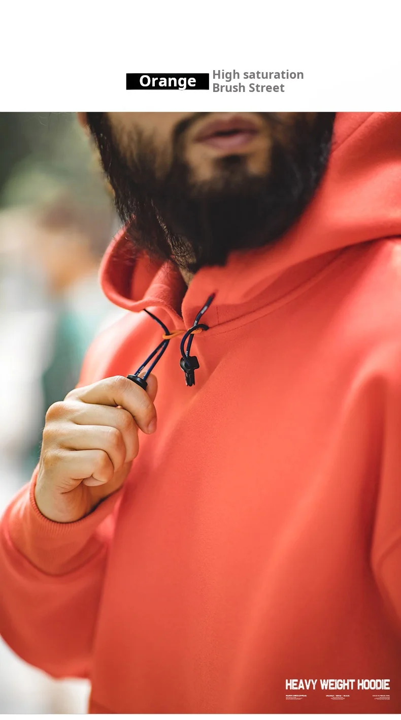 Maden New American Casual Heavy Hoodies Sweatshirt Cleanfit Silhouette Loose Pullover Outdoor Oversize Thermal Tops men's autumn