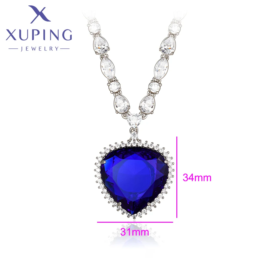 Xuping Jewelry Hot Tredny Romantic Heart Shape Pendant Necklace With Synthetic Cubic Zirconia for Women Gift X000828615