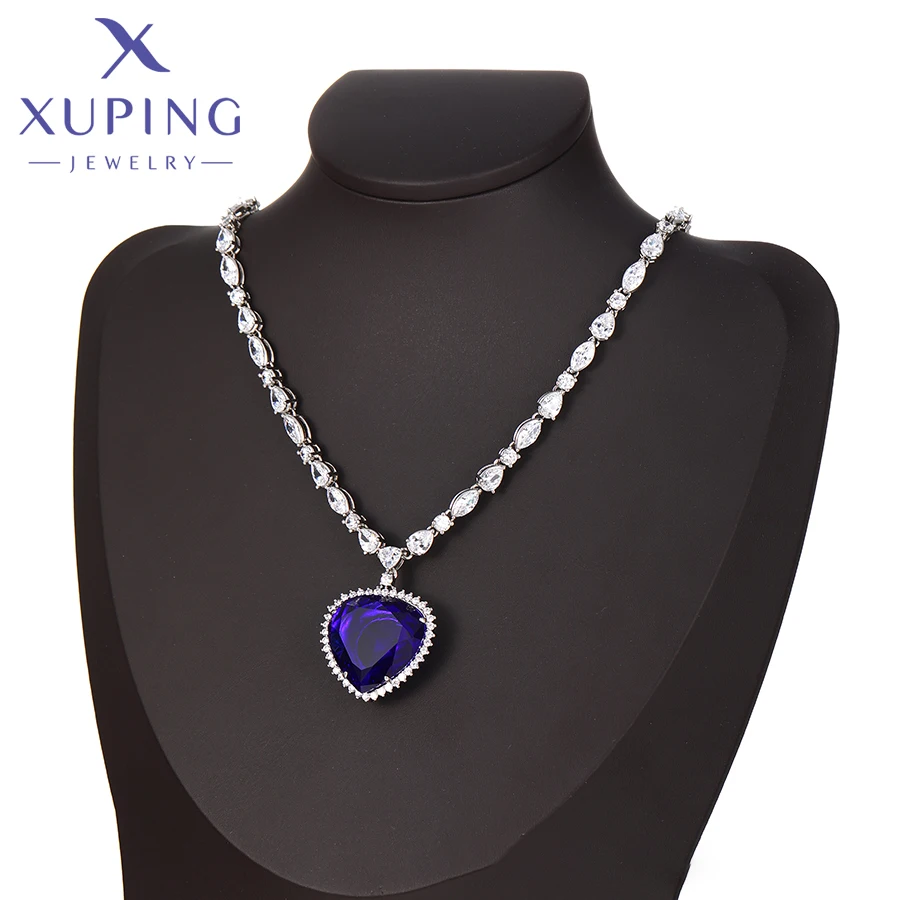 Xuping Jewelry Hot Tredny Romantic Heart Shape Pendant Necklace With Synthetic Cubic Zirconia for Women Gift X000828615