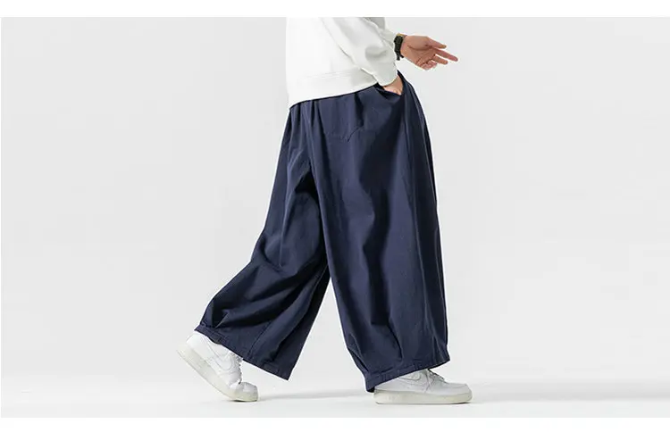 Oversized Men Wide Leg Pants Elastic Waist Joggers Trousers Male Casual Harem Pants Baggy Fashion Men Sweatpants Large Size 5XL
