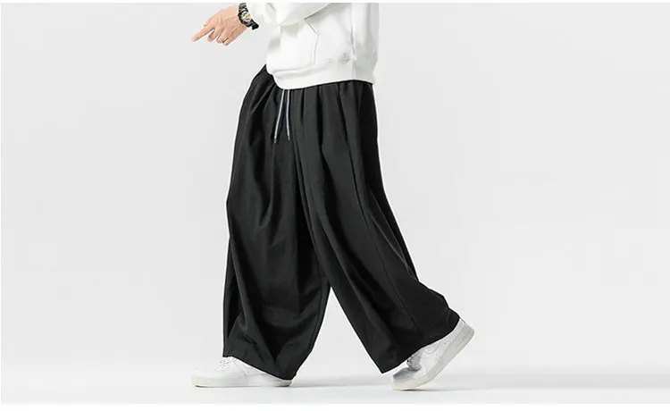 Oversized Men Wide Leg Pants Elastic Waist Joggers Trousers Male Casual Harem Pants Baggy Fashion Men Sweatpants Large Size 5XL