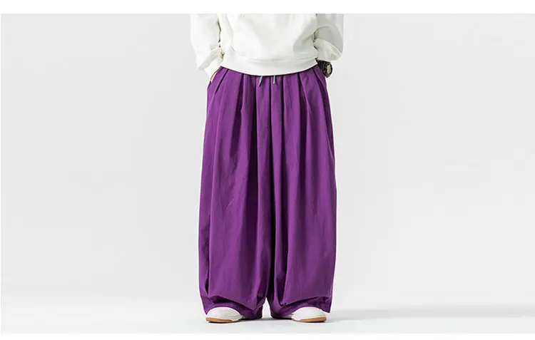 Oversized Men Wide Leg Pants Elastic Waist Joggers Trousers Male Casual Harem Pants Baggy Fashion Men Sweatpants Large Size 5XL