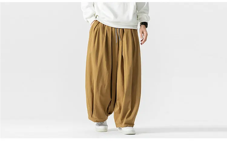 Oversized Men Wide Leg Pants Elastic Waist Joggers Trousers Male Casual Harem Pants Baggy Fashion Men Sweatpants Large Size 5XL