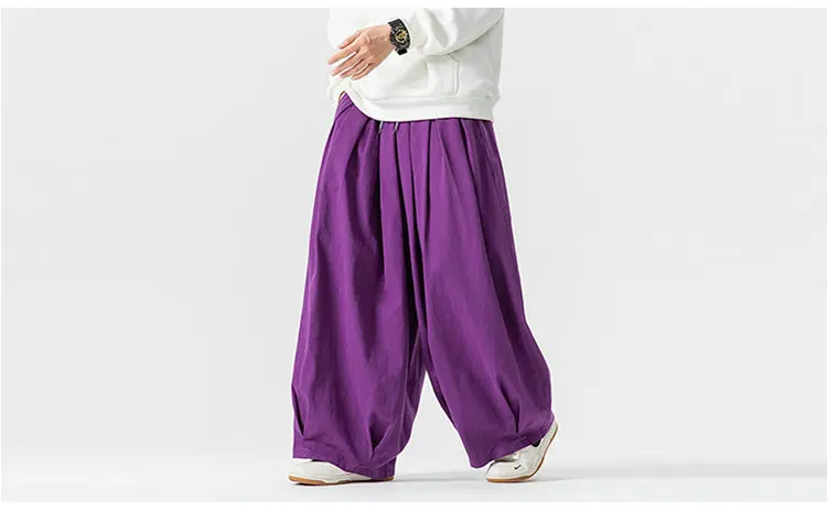 Oversized Men Wide Leg Pants Elastic Waist Joggers Trousers Male Casual Harem Pants Baggy Fashion Men Sweatpants Large Size 5XL
