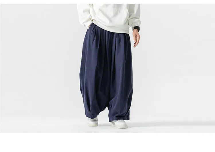 Oversized Men Wide Leg Pants Elastic Waist Joggers Trousers Male Casual Harem Pants Baggy Fashion Men Sweatpants Large Size 5XL