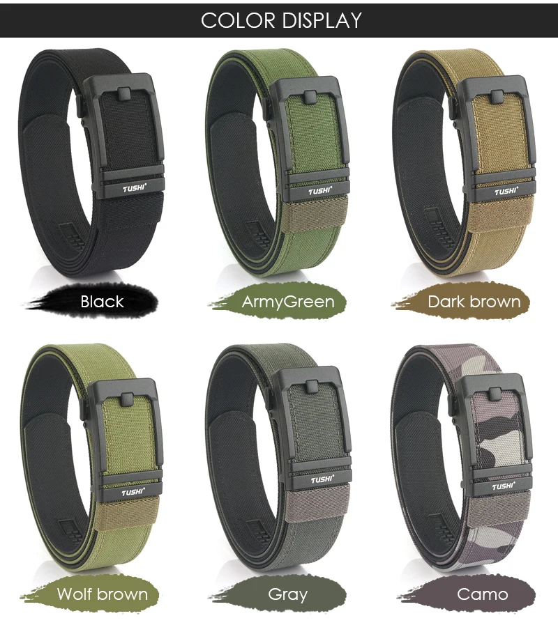 VATLTY New Tactical Pistol Airsoft Belt for Men Metal Automatic Buckle Military Belt 1100D Tight Nylon Casual Belt Male Girdle