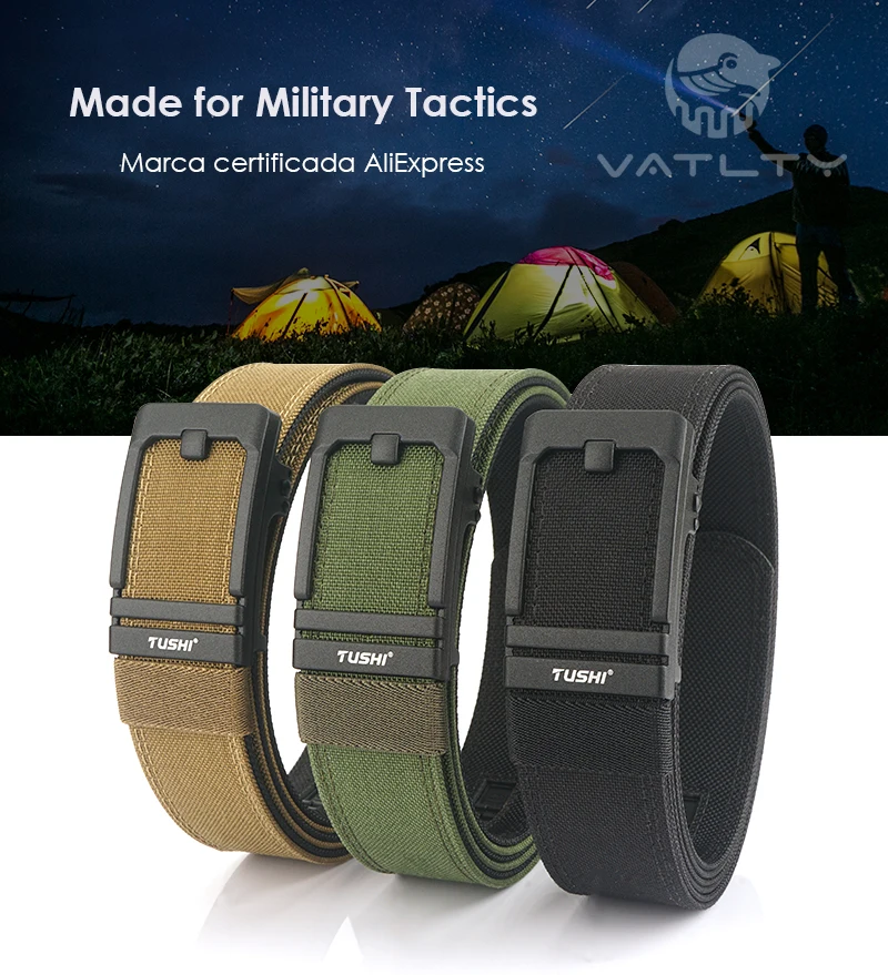 VATLTY New Tactical Pistol Airsoft Belt for Men Metal Automatic Buckle Military Belt 1100D Tight Nylon Casual Belt Male Girdle
