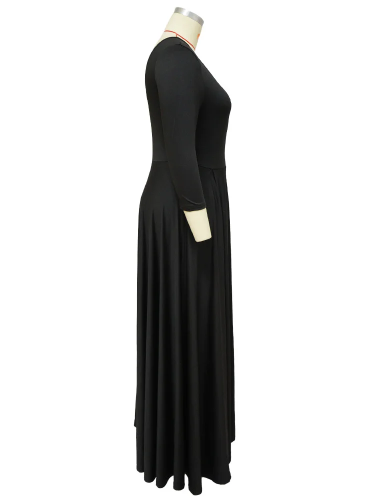 Wmstar Plus Size Party Dresses for Women Fall Clothes  V Neck Bandage Big Hem Elegant Party Maxi Dress Wholesale Dropshipping