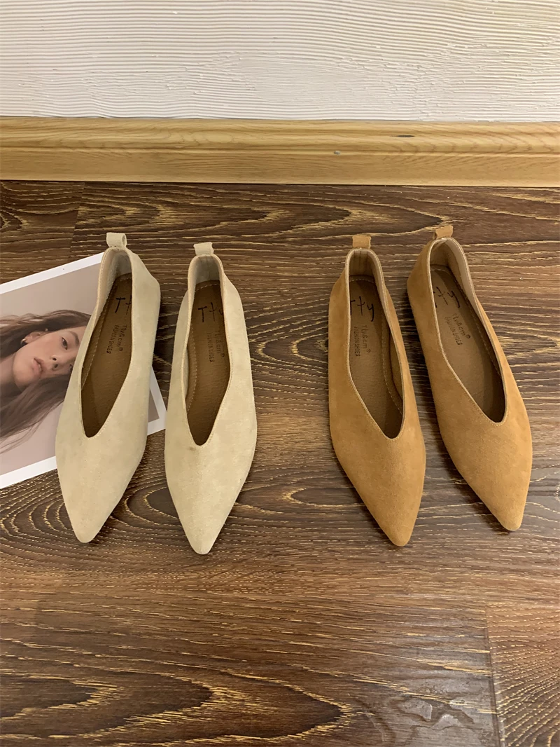 Bailamos Women's Square Toe Vintage Flats Soft Loafers Comfortable Leather Ballet Shoes for Female Dress Shoes Mujer