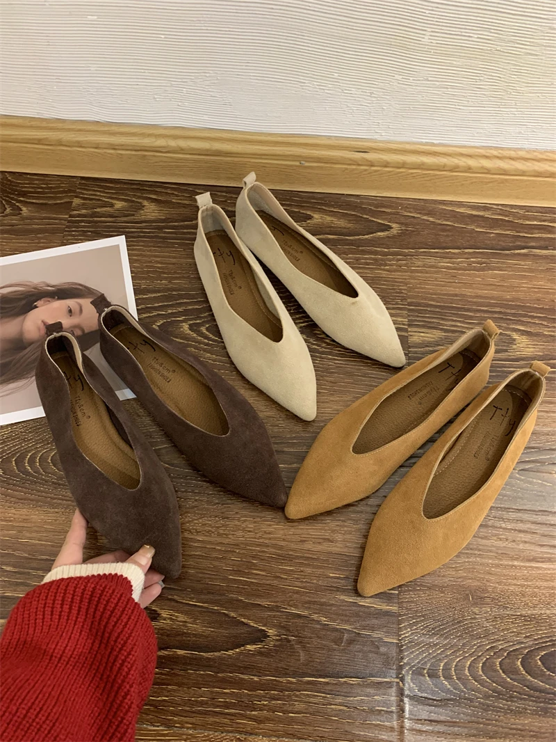 Bailamos Women's Square Toe Vintage Flats Soft Loafers Comfortable Leather Ballet Shoes for Female Dress Shoes Mujer