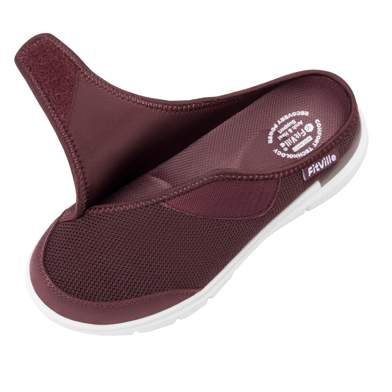FitVille Women's Orthopedic Slippers Wide Fleece Lined Clogs with Arch Support Recovery Pedic Shoes Comfortable Slip-On Footwear